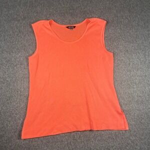 Misook Womens Sleeveless Tank Top Coral Knit Casual Layering M